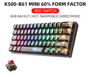 Teclado mecânico K500-B61 Machenike Mini