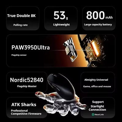 Mouse sem fio ATK Dragonfly A9 Series