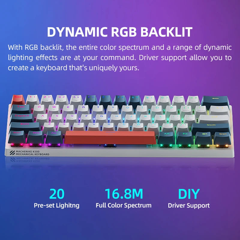 Teclado mecânico K500-B61 Machenike Mini