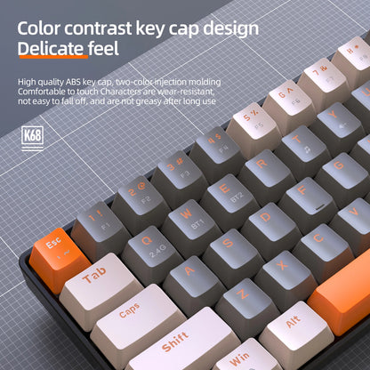 Teclado mecânico sem fio k68 mini