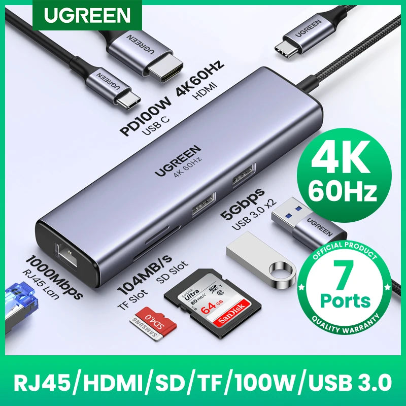 UGREEN USB HUB 7 em 1